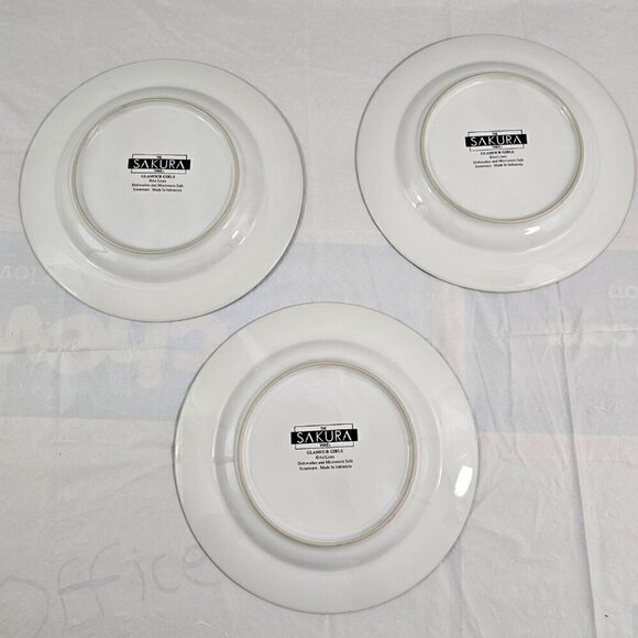 Sakura Glamour Girls Stoneware 8 1/4” Salad Luncheon Plates - Set of 3 - Picture 14 of 16